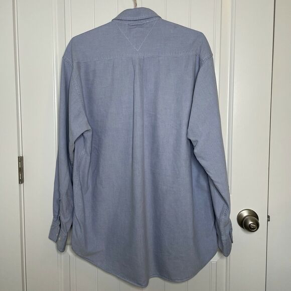 Vintage Tommy Hilfiger Chambray Full Button Down Denim Shirt Men's Size Medium M - Picture 7 of 11